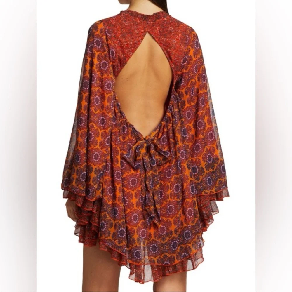 Free People Orange and Purple Tunic - Picture 4 of 9